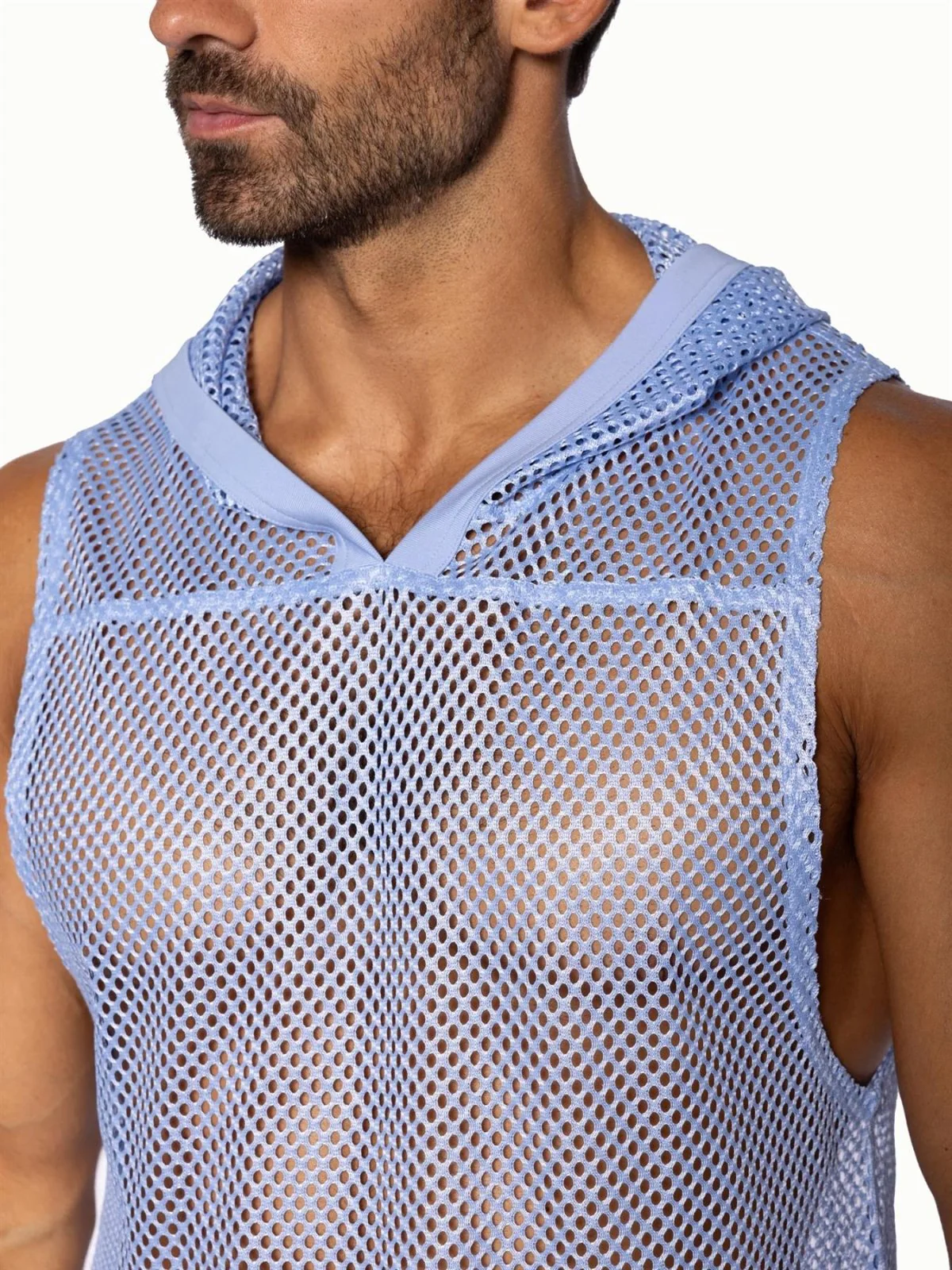 BIKE Hooded Sleeveless Practice Jersey, Ice Blue - Image 2