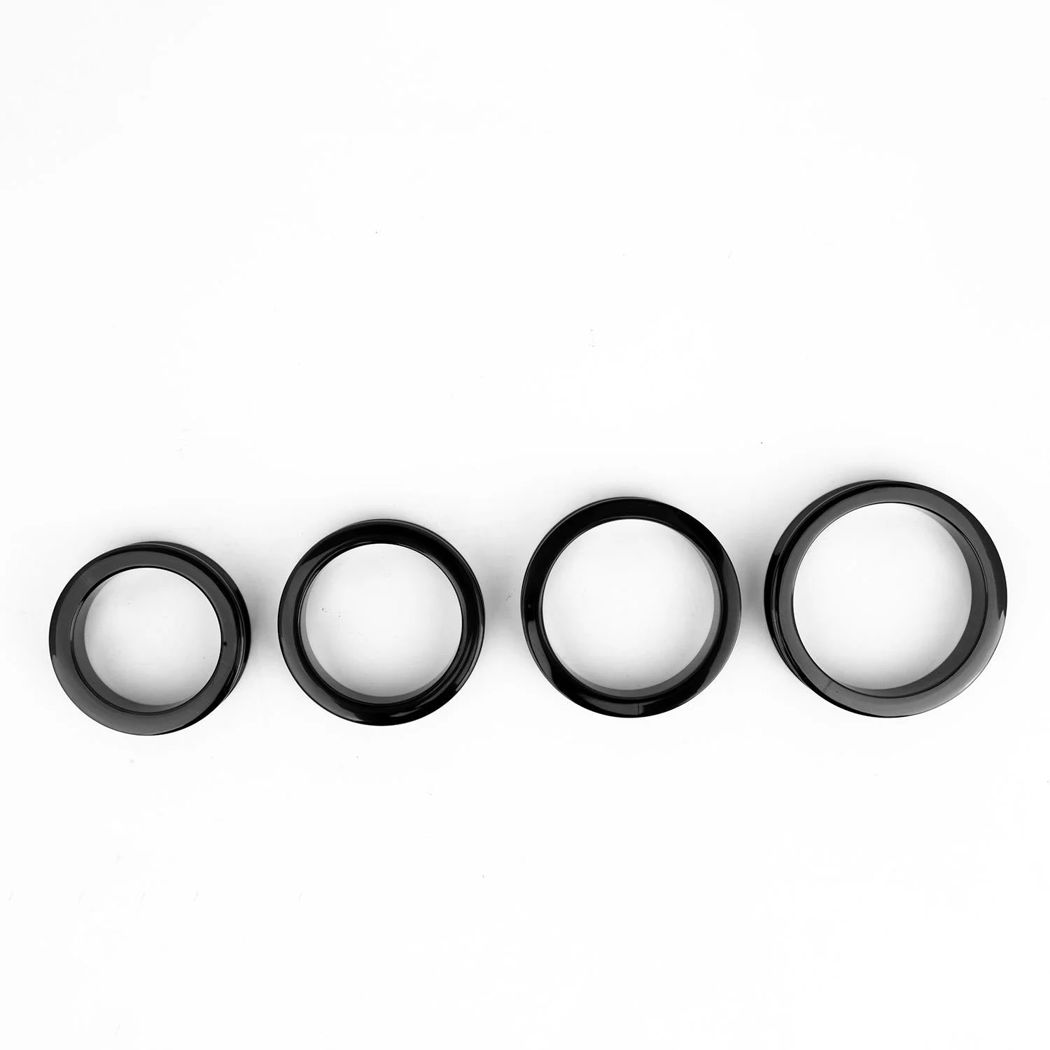 Black Concave Cock Ring, Stainless Steel - Image 3
