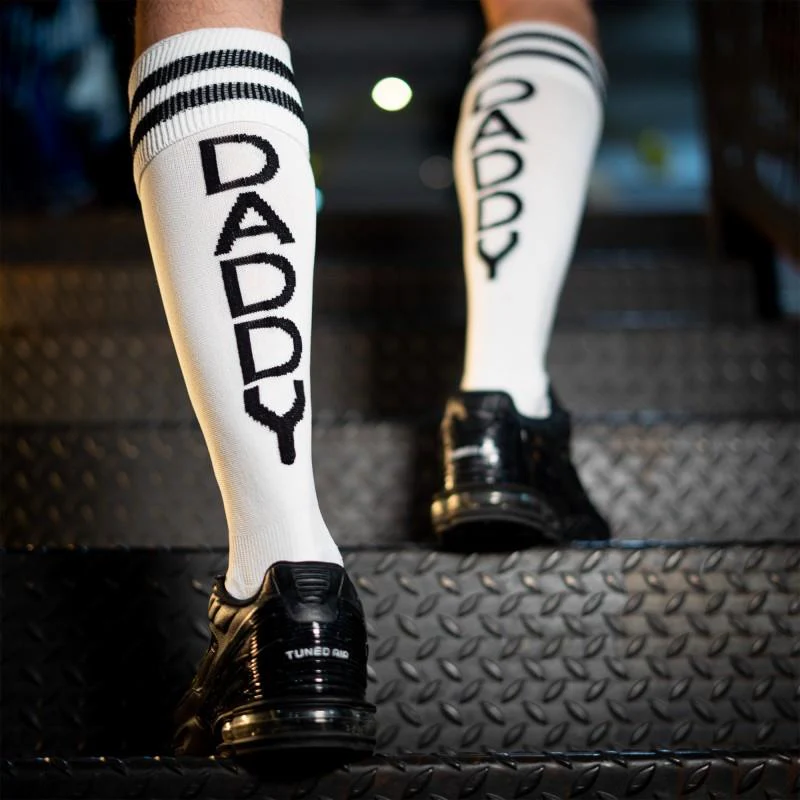 Football Socks, Daddy, White/Black