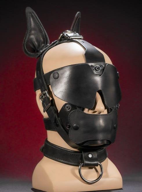 Lockable Bondage Dog Muzzle, Leather, Black - Image 3