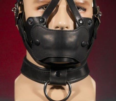 Lockable Bondage Dog Muzzle, Leather, Black - Image 4