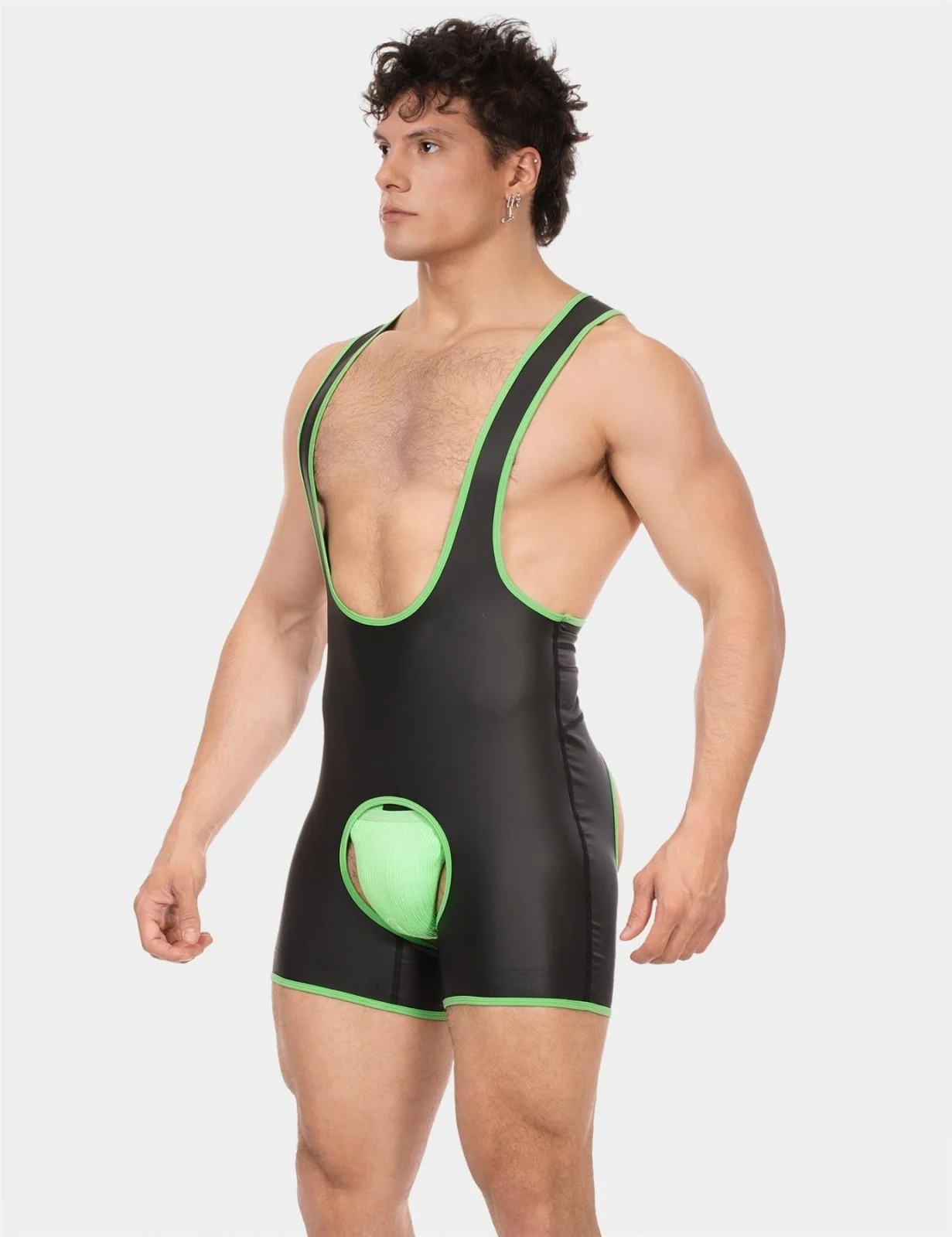 Barcode Singlet Kam, Black/Neongreen - Image 5
