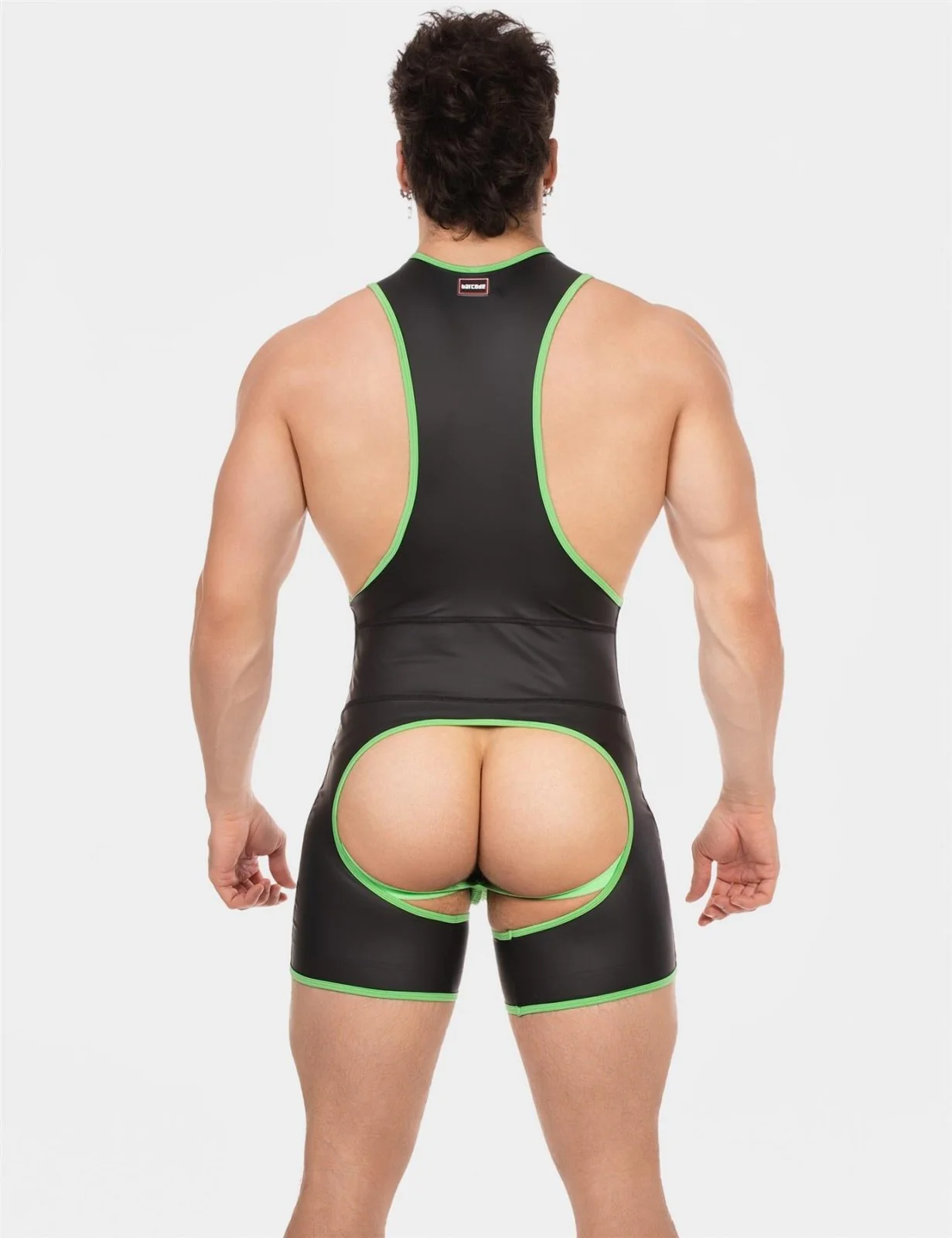 Barcode Singlet Kam, Black/Neongreen - Image 6