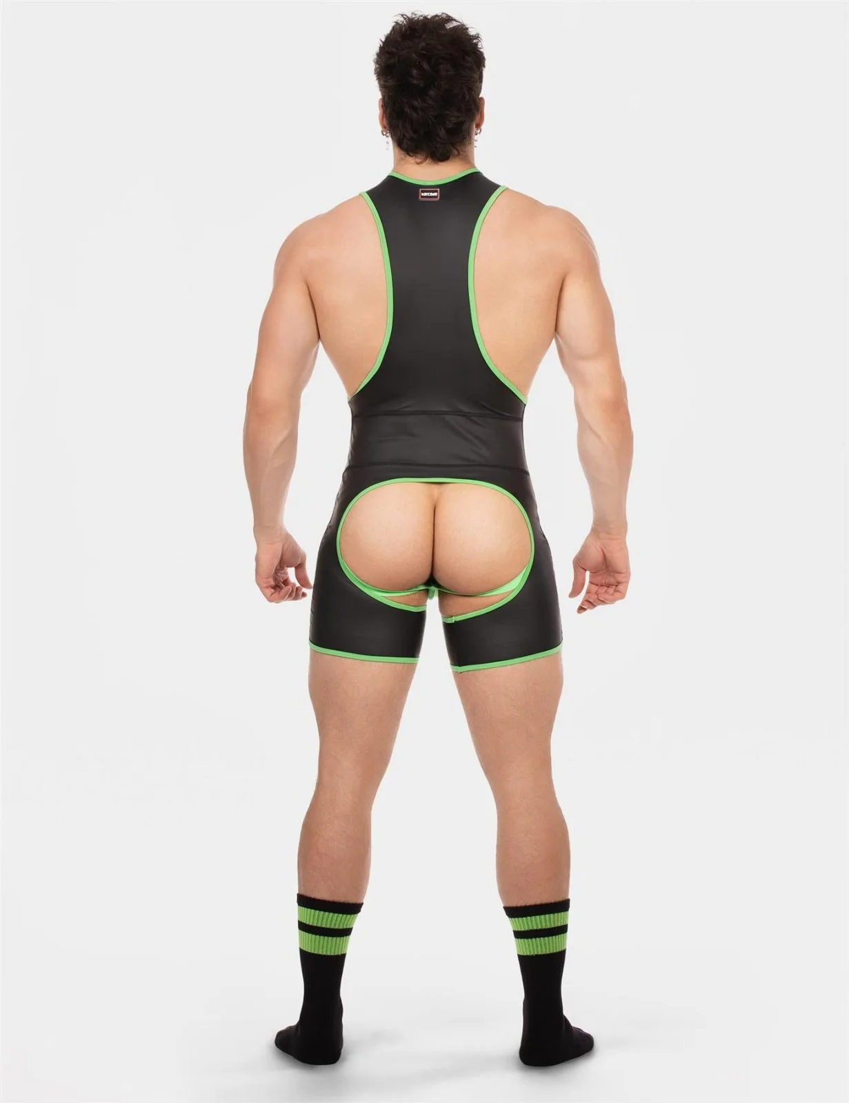 Barcode Singlet Kam, Black/Neongreen - Image 7
