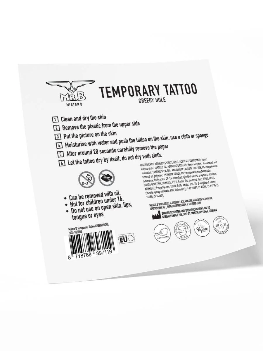 Greedy Hole, Temporary Tattoo - Image 3