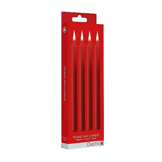 Dripping Paraffin Wax Candles, Red - Image 2