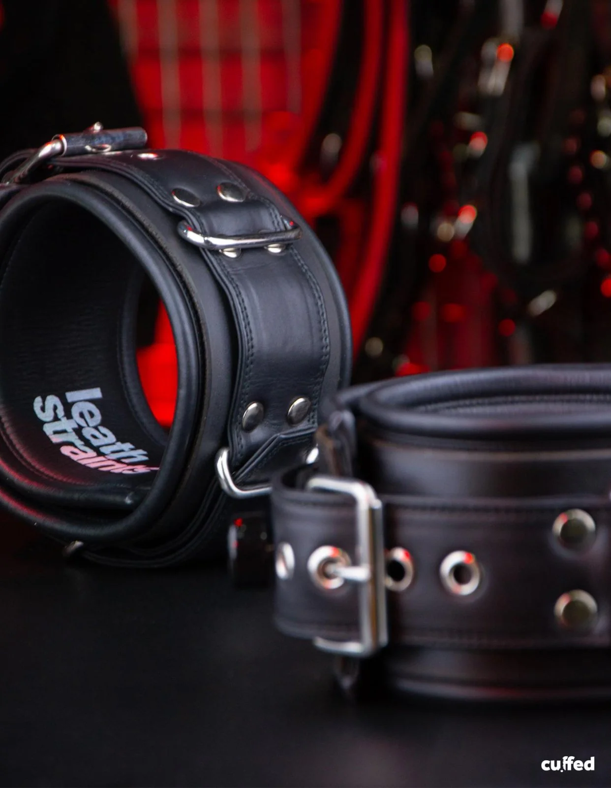 CUFFED Thigh Leathstraints, Black - Image 3