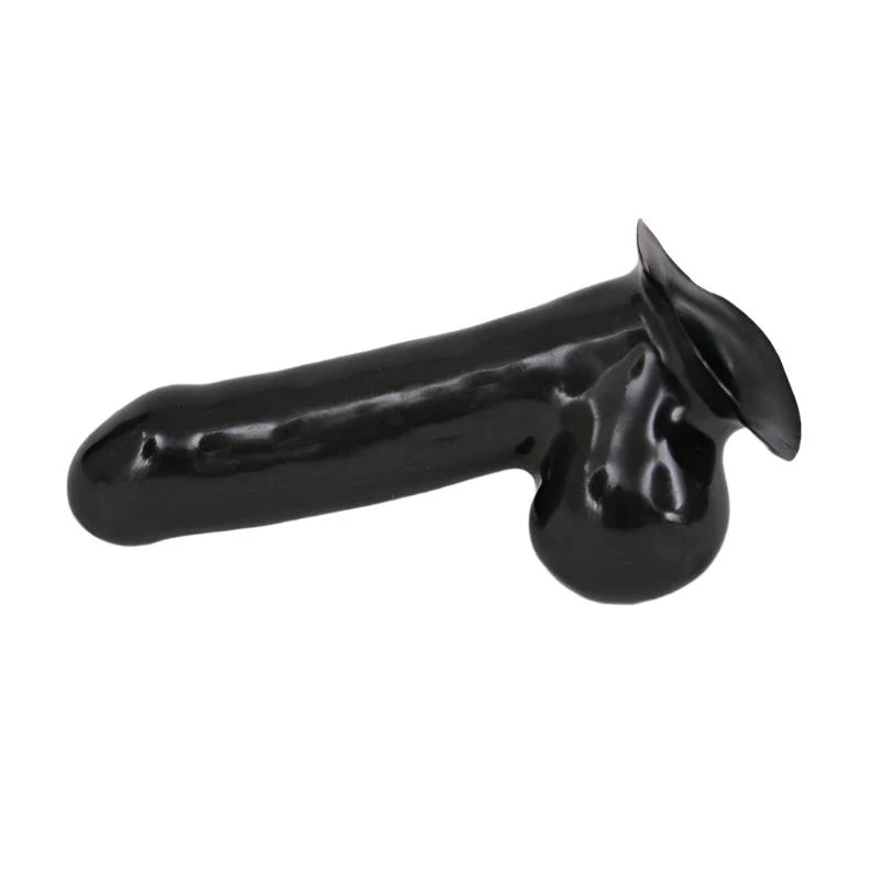 Rubber Anatomical Cock Sheath, Black, 0.6mm - Image 3