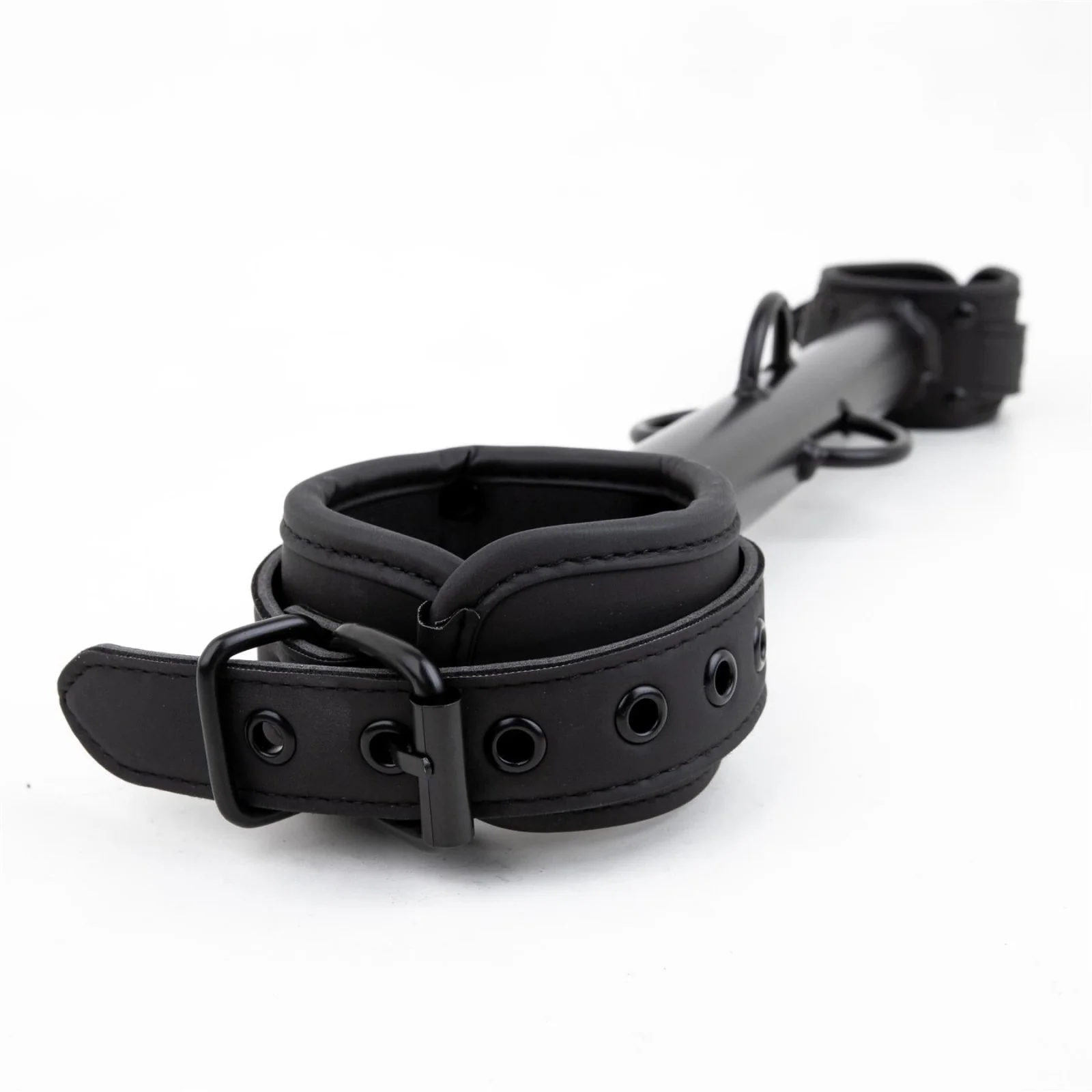 Big Barrel Spreader Bar, Neoprene Wrist Cuffs, 12", Black - Image 3