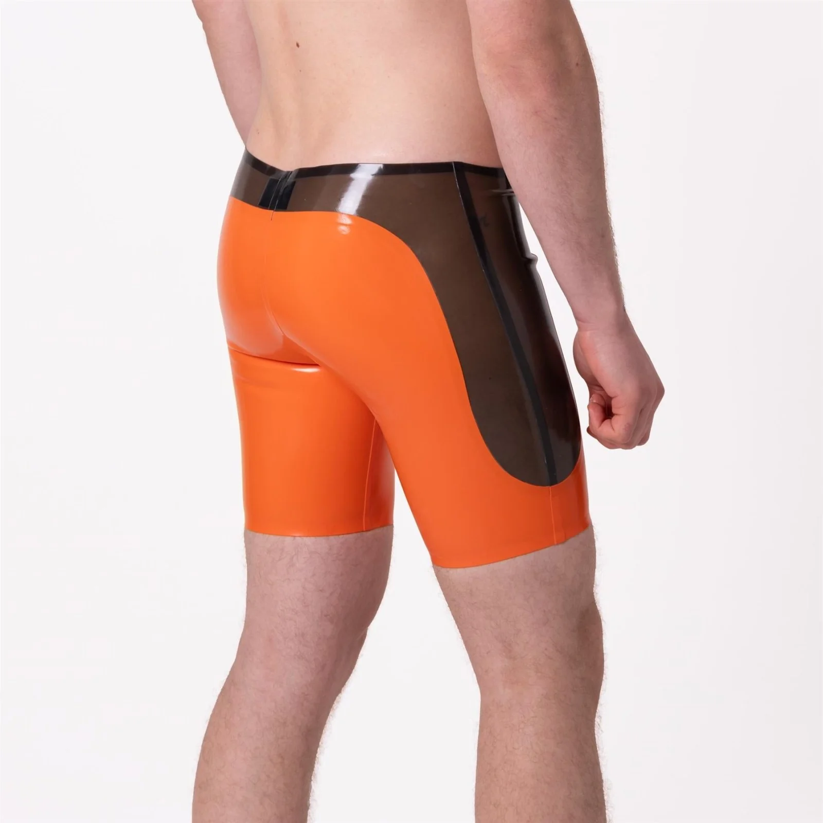 PEAK Rubber Shorts, Semi Trans Smokey Black // Made to order - Image 2