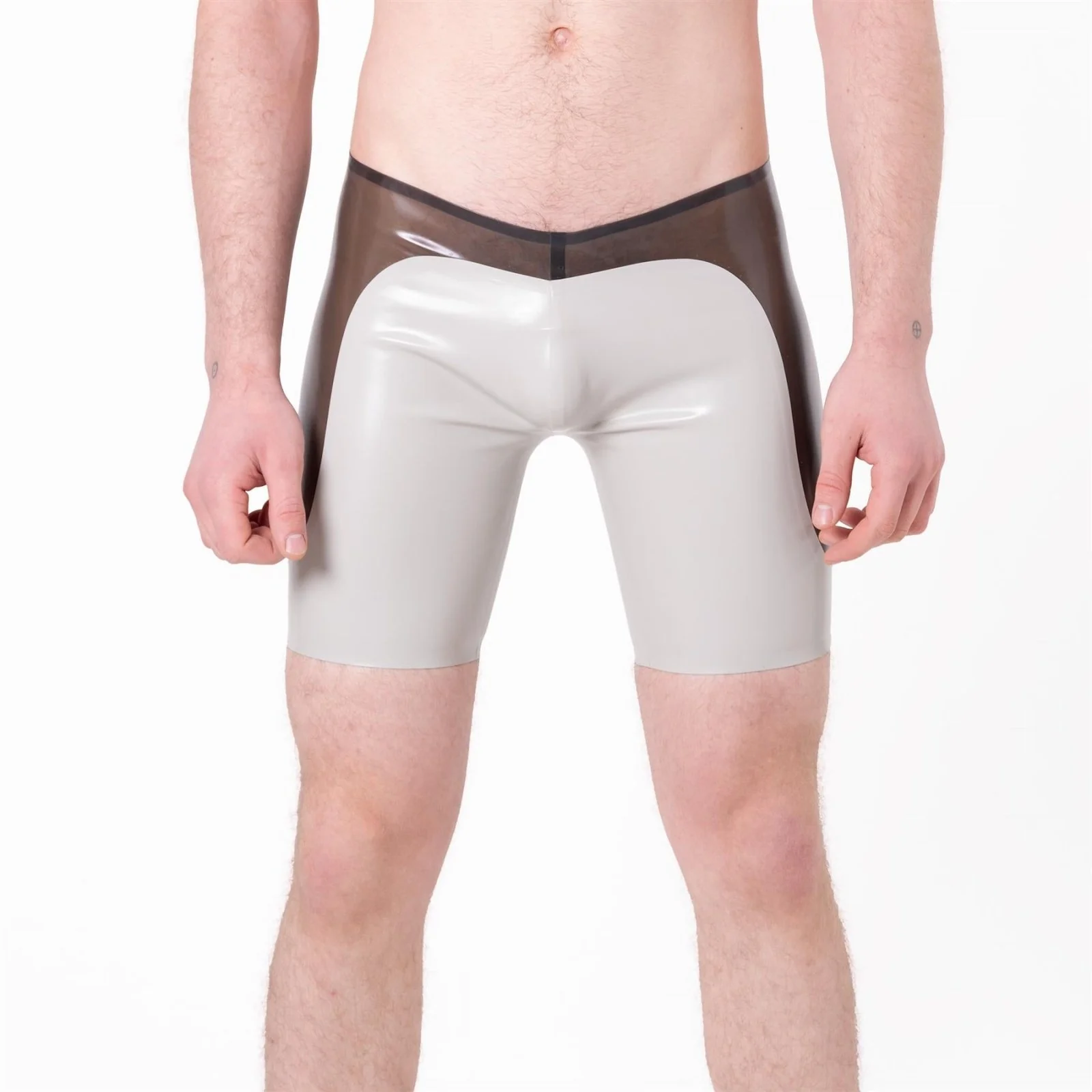 PEAK Rubber Shorts, Semi Trans Smokey Black // Made to order - Image 3