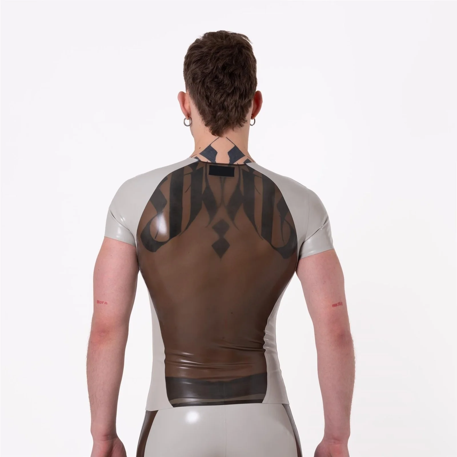 PEAK Rubber T-Shirt, Semi Trans Smokey Black // Made to order - Image 3