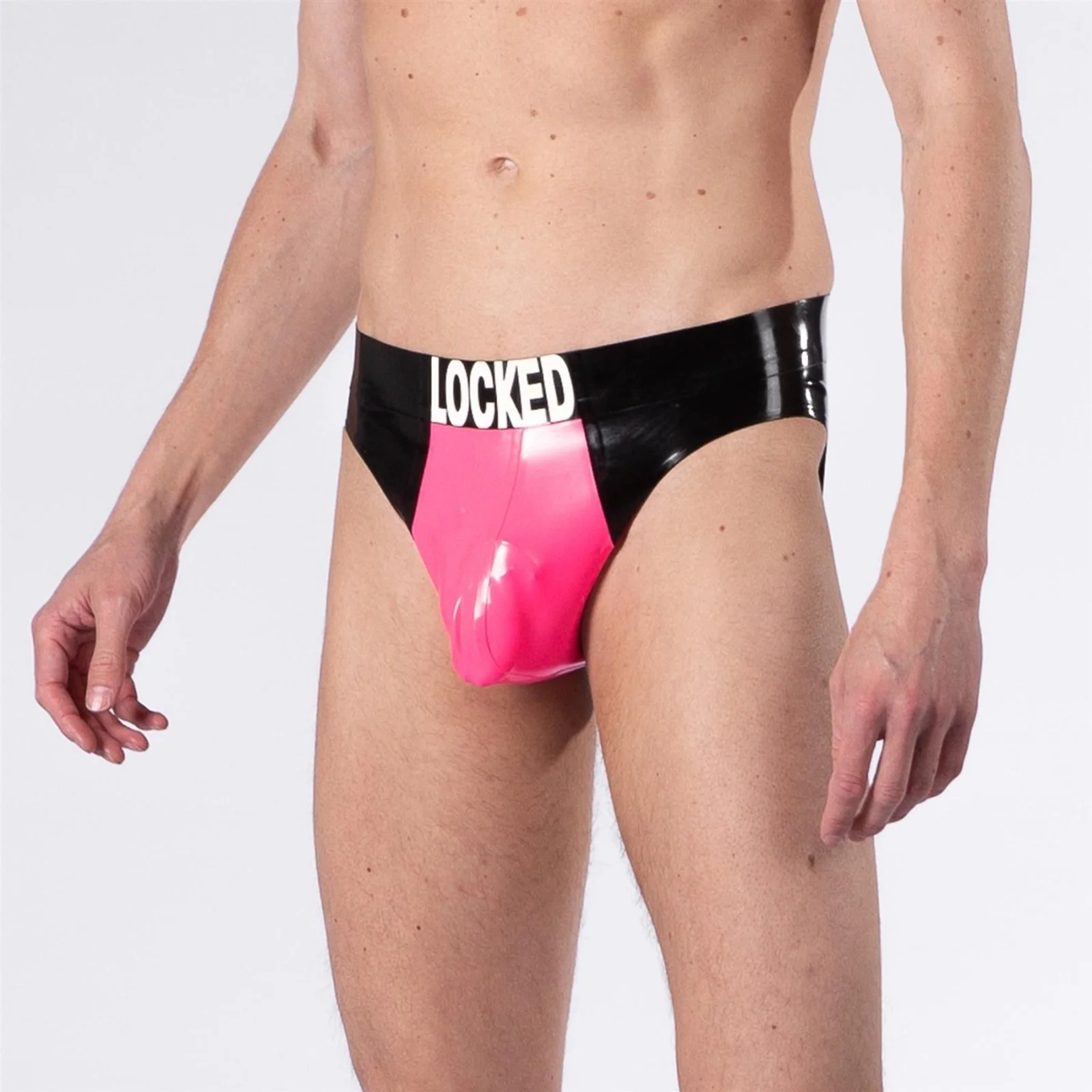 LOCKED Rubber Briefs, Black/Hyper - Image 2