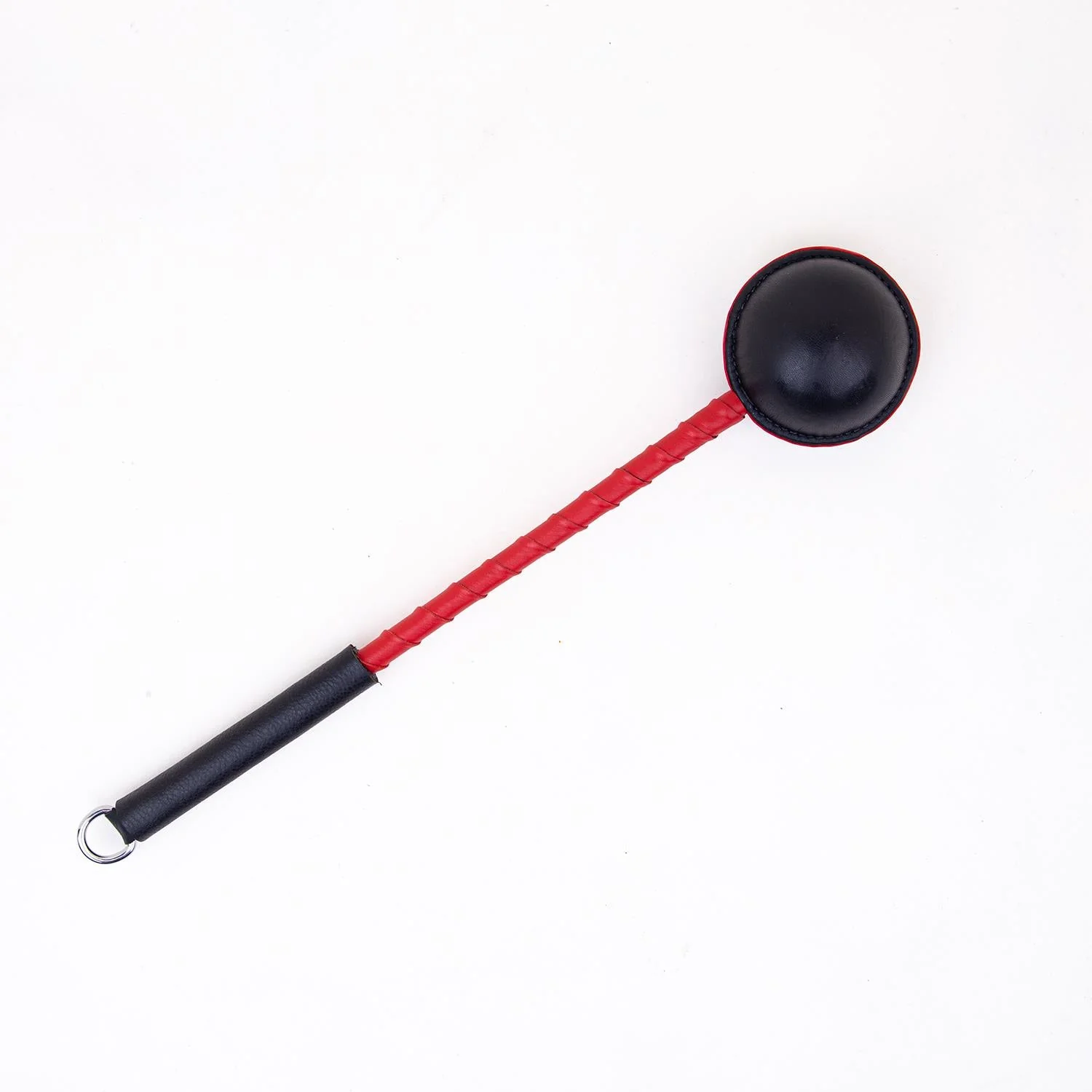 The Orb - Leather Ballbusting Paddle, Black & Red