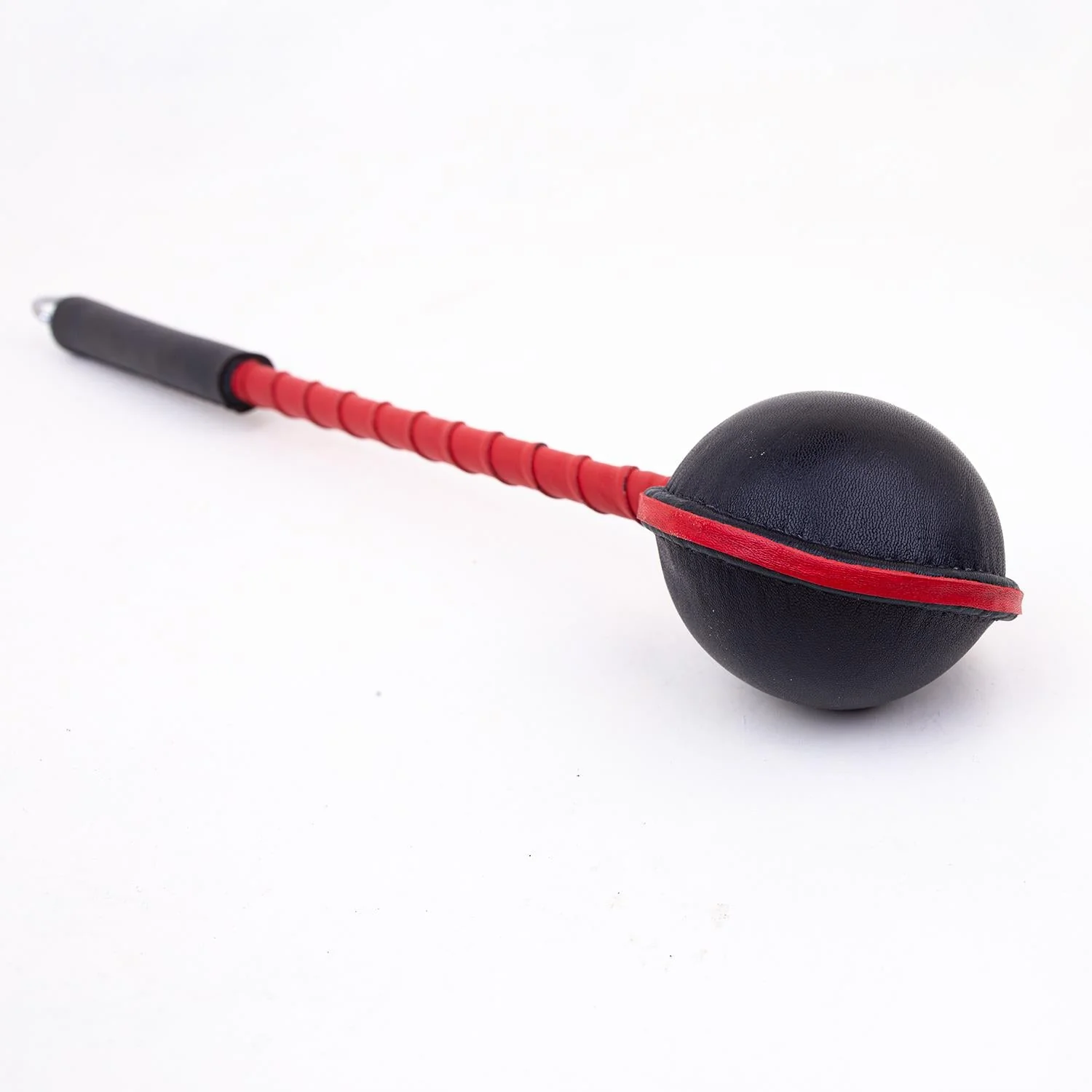 The Orb - Leather Ballbusting Paddle, Black & Red - Image 2