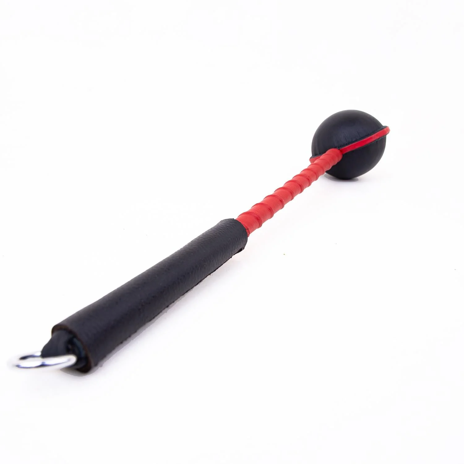 The Orb - Leather Ballbusting Paddle, Black & Red - Image 3