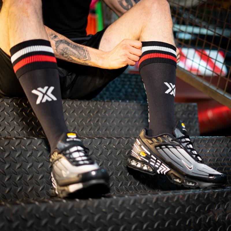 Football Socks, Boxer, Black/Red/White - Image 2