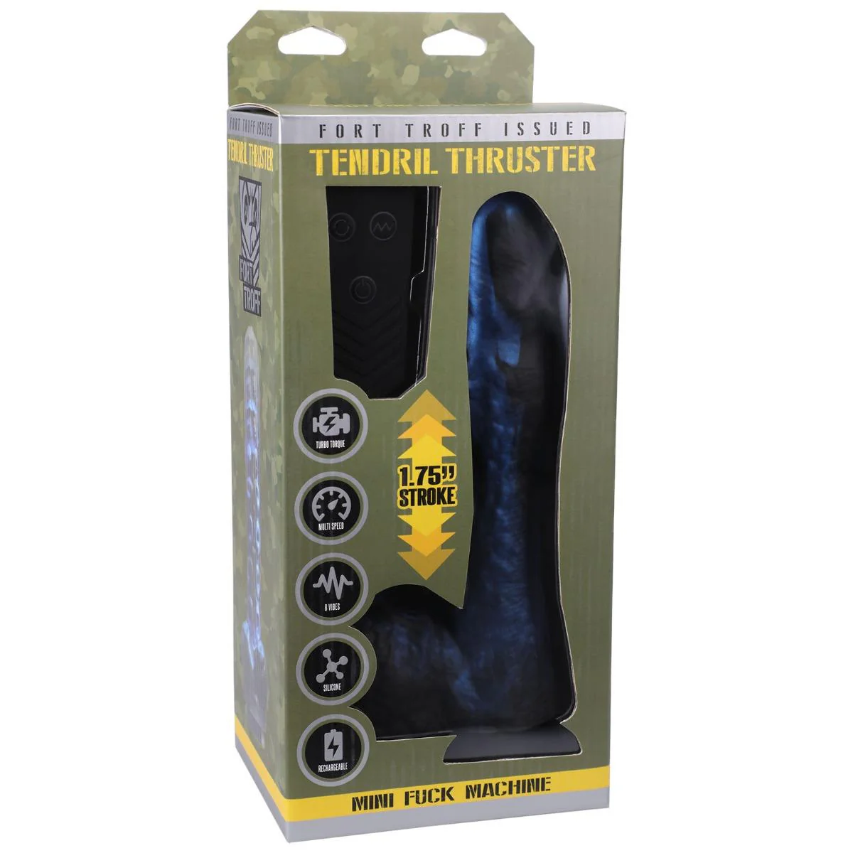 Fort Troff Tendril Thruster, Mini Fuck Machine, Rechargeable Silicone with Remote, Blue - Image 3