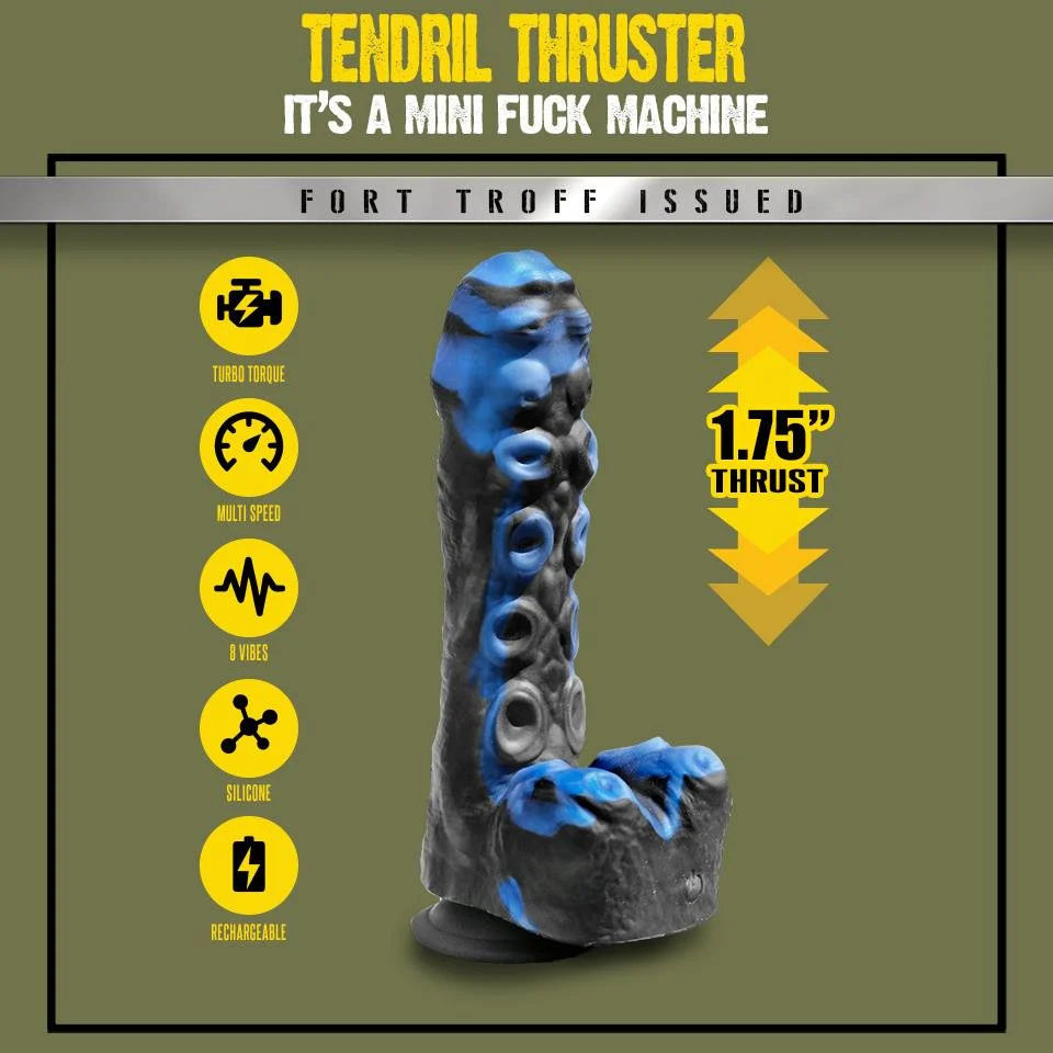 Fort Troff Tendril Thruster, Mini Fuck Machine, Rechargeable Silicone with Remote, Blue - Image 5