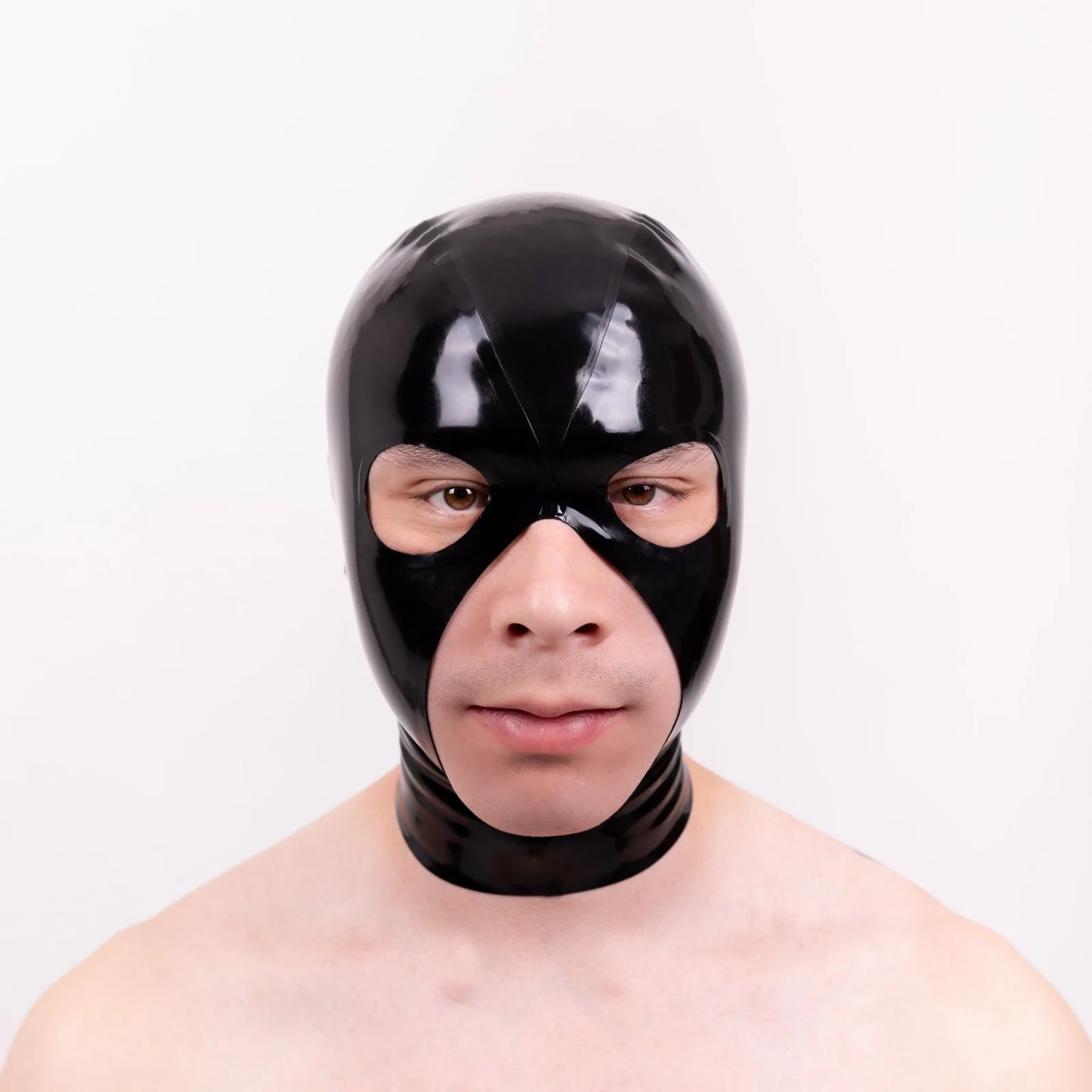 Rubber Cocksucker Hood, Open Face, Pull-On, Open Eyes