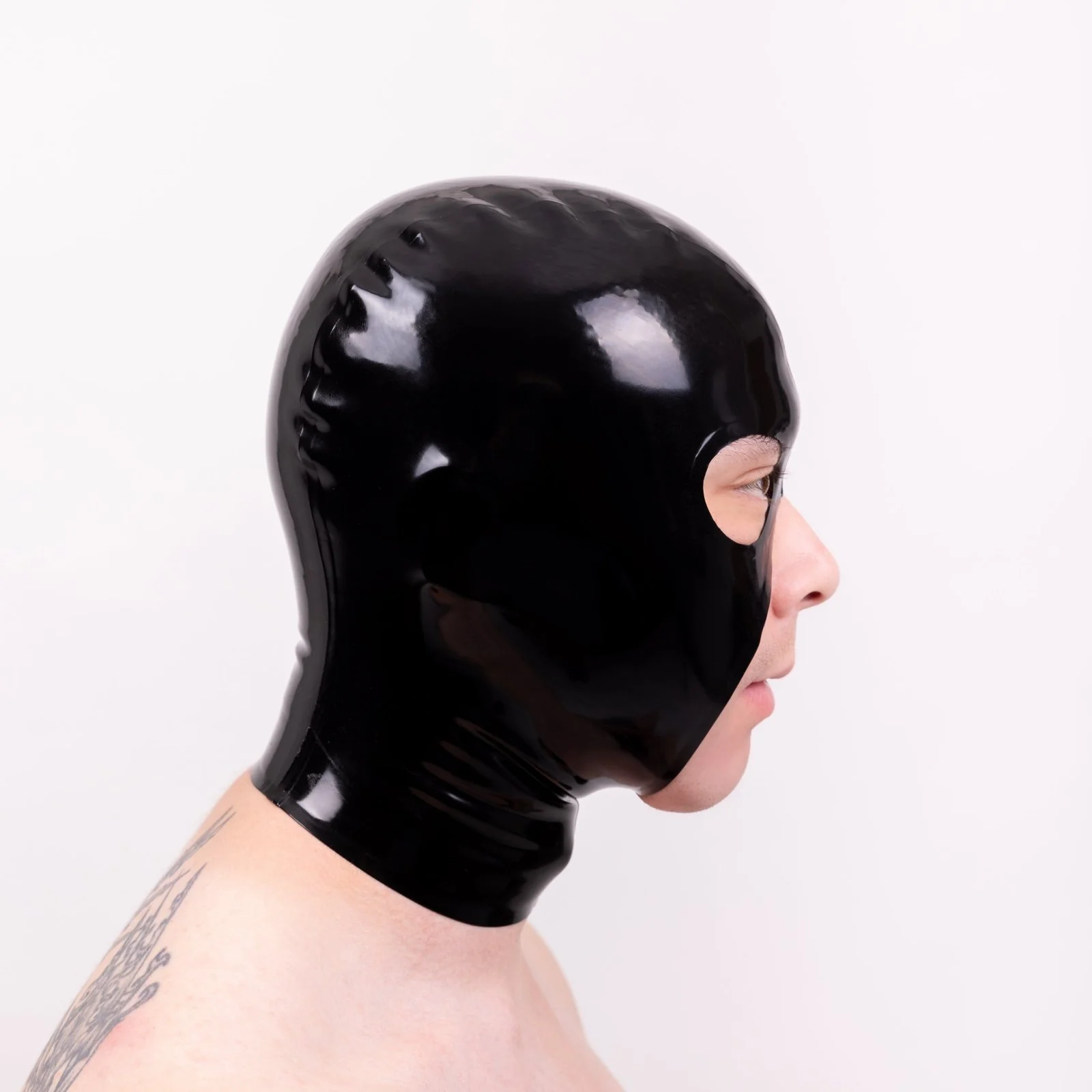 Rubber Cocksucker Hood, Open Face, Pull-On, Open Eyes - Image 3