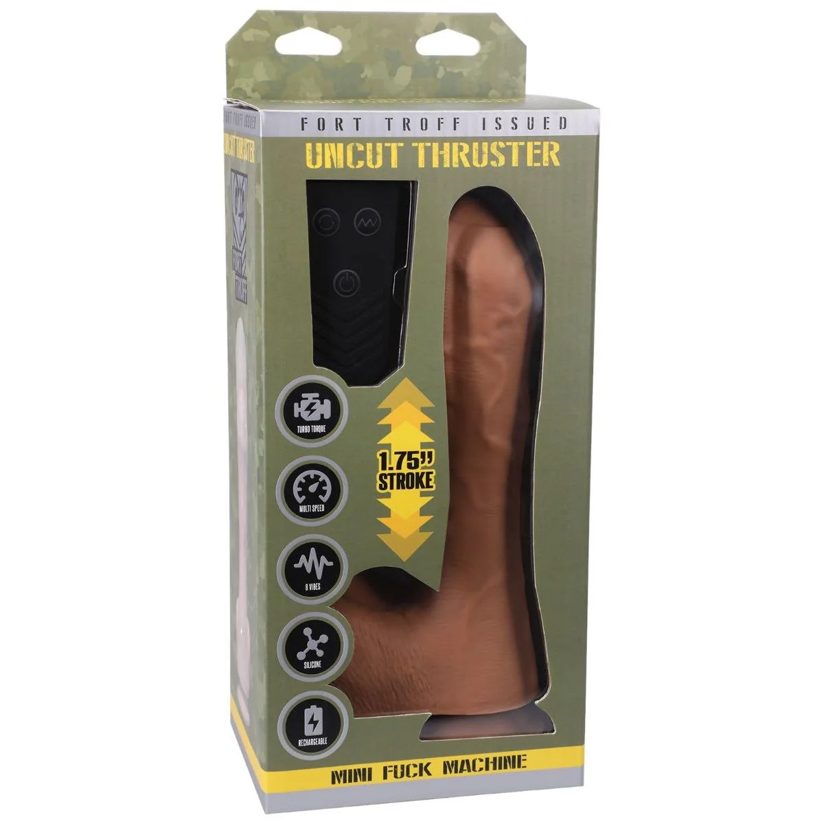 Fort Troff Uncut Thruster, Mini Fuck Machine, Rechargeable Silicone with Remote - Image 3
