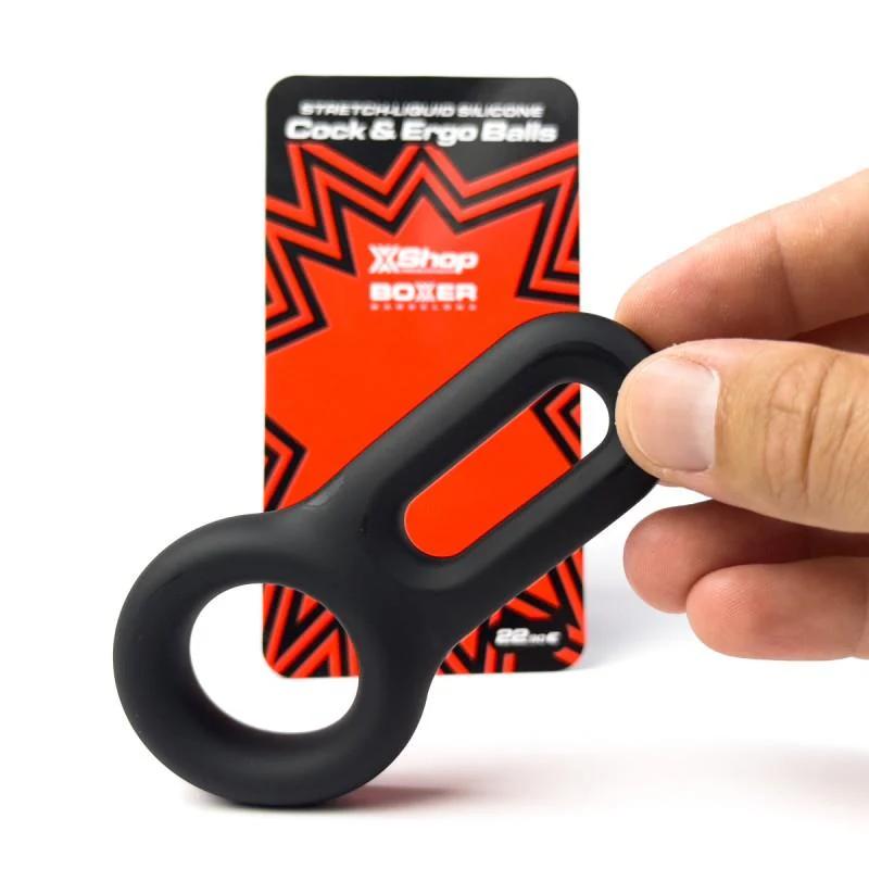BOXER Stretch-Liquid Silicone Cock & ErgoBalls, Black - Image 3