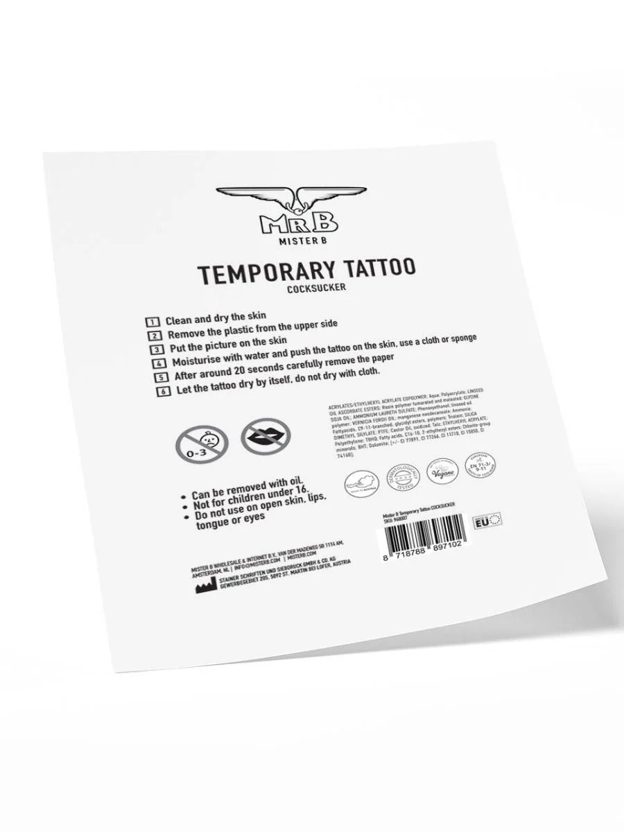 Cock Sucker, Temporary Tattoo - Image 3