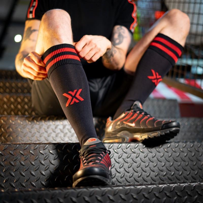 Football Socks, Fist, Black/Red - Image 2