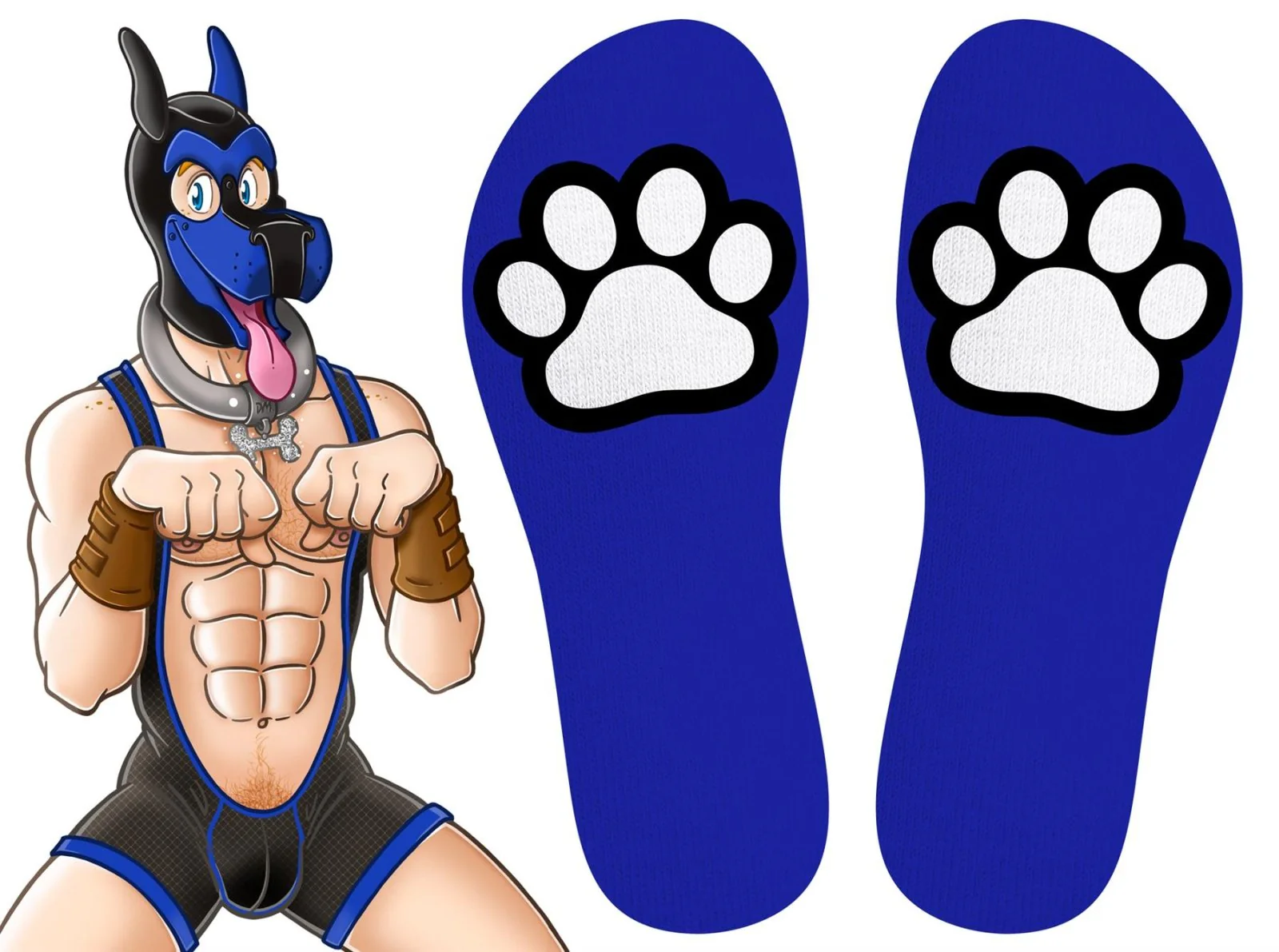 SNEAKXX "Paw" Skater Socks, Blue - Image 3
