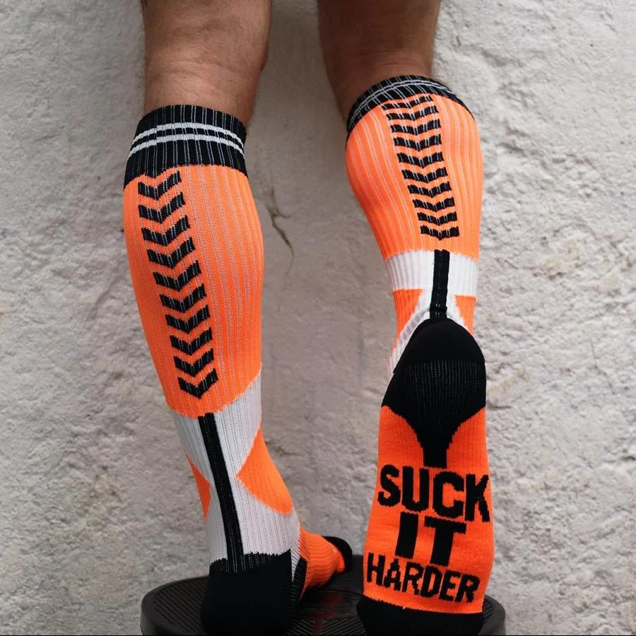 Breedwell Sucker Socks, Neon Orange - Image 2