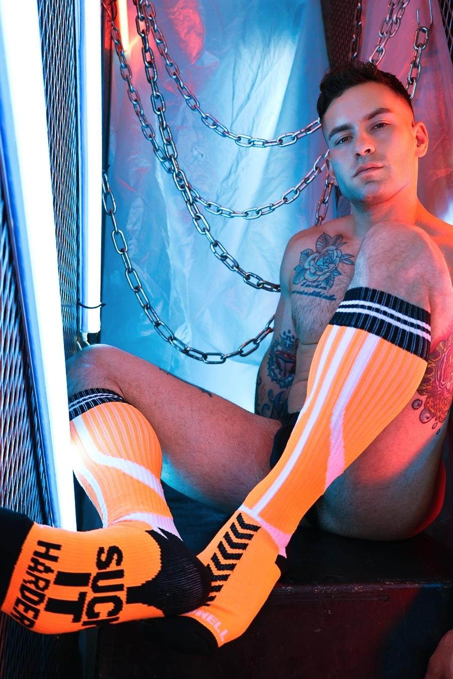 Breedwell Sucker Socks, Neon Orange - Image 4