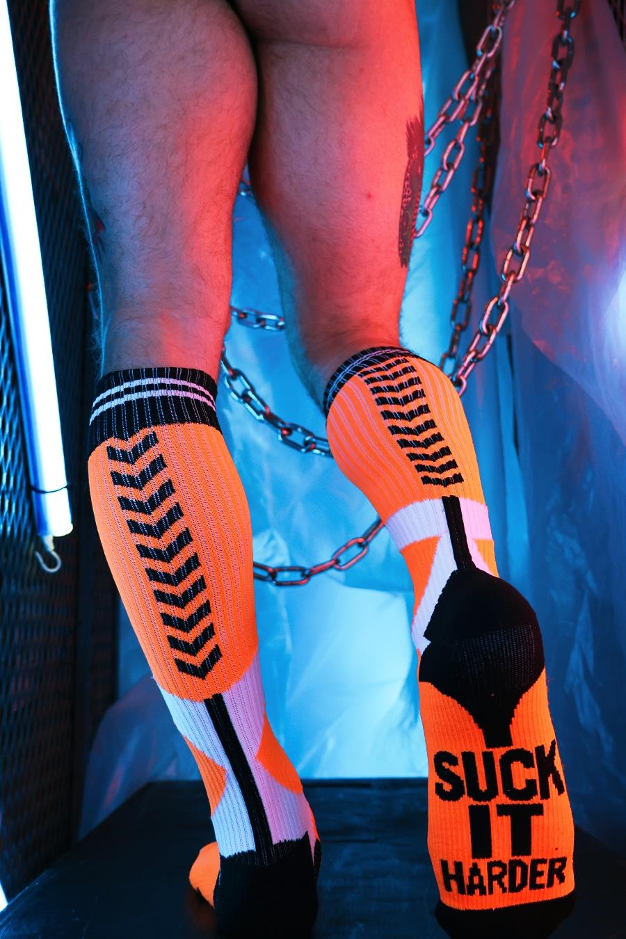 Breedwell Sucker Socks, Neon Orange - Image 7