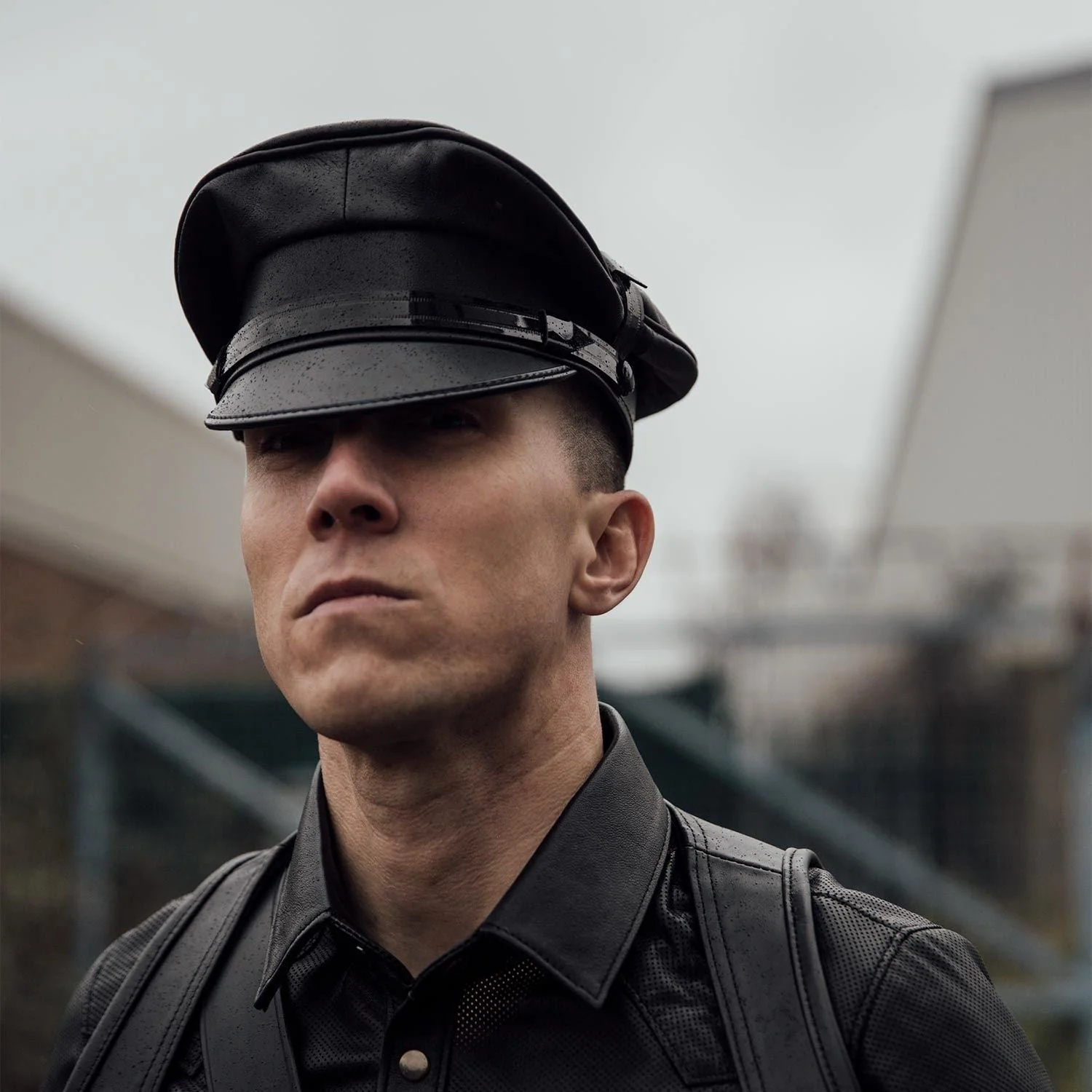 Mr S Leather Biker Cap - Image 2