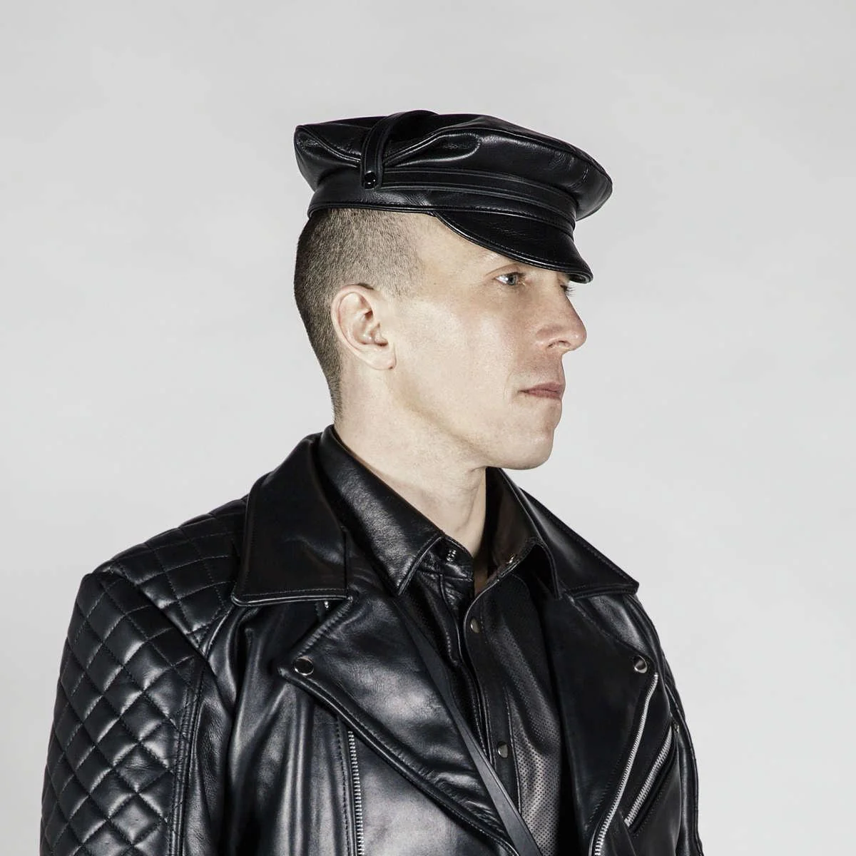 Mr S Leather Biker Cap - Image 3