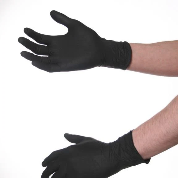 Latex Medical Gloves, Matt Black - Box of 100 - Image 2