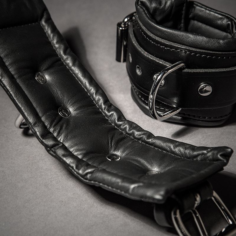 Padded Leather Wrist Cuffs - Image 2