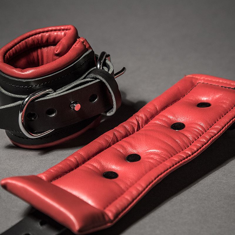 Padded Leather Wrist Cuffs - Image 3