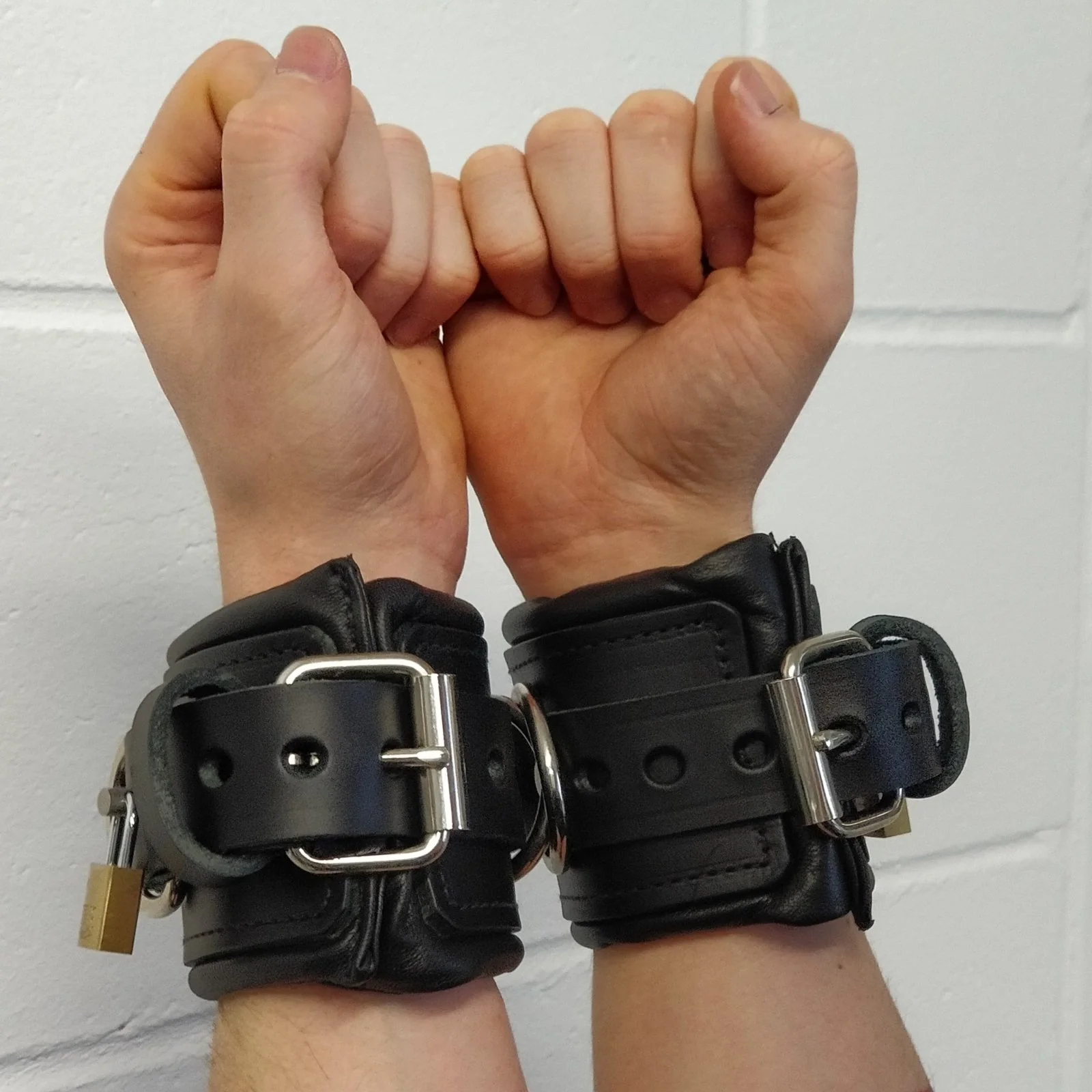 Padded Leather Wrist Cuffs - Image 4