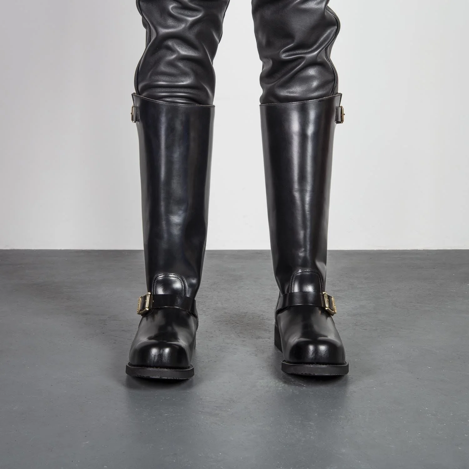 Embossy Leather Biker Boots - Image 3
