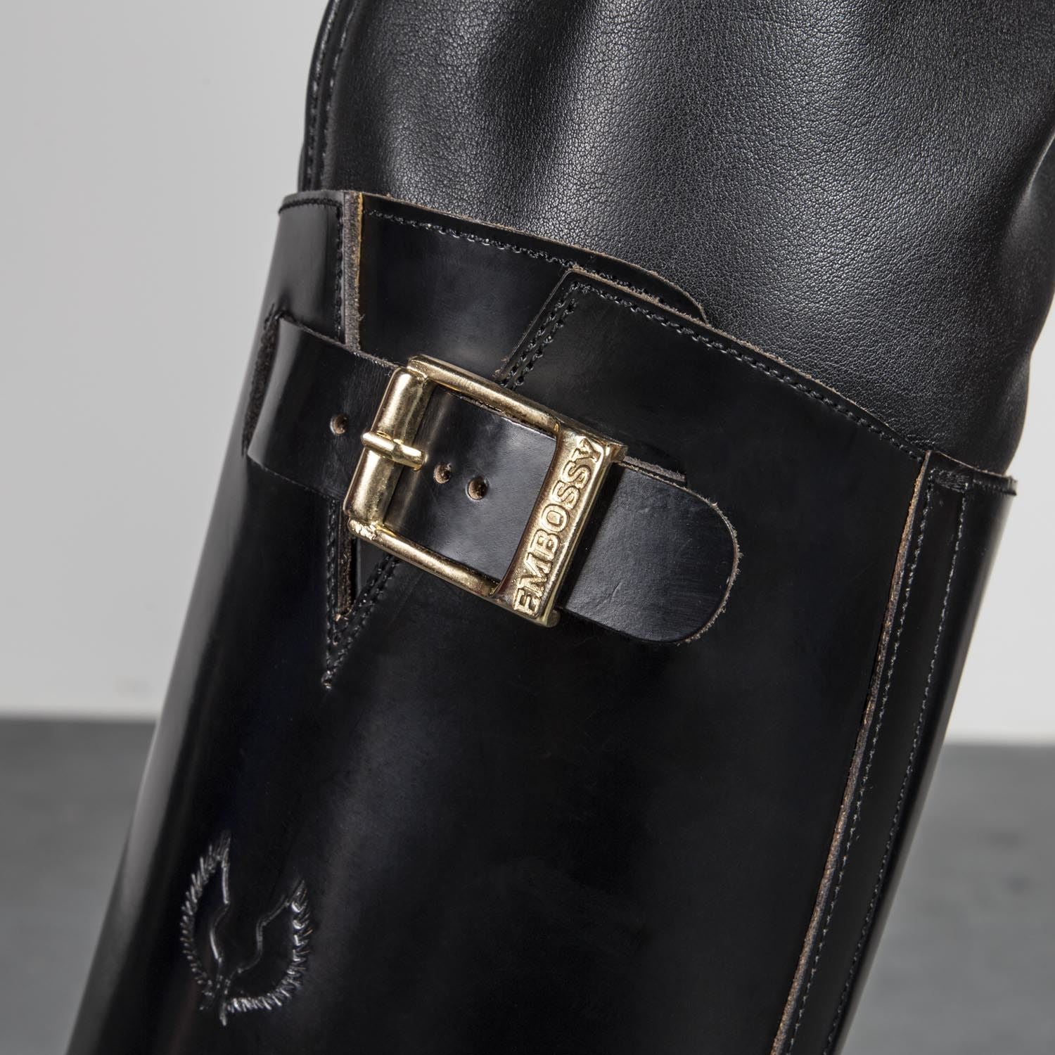 Embossy Leather Biker Boots - Image 6