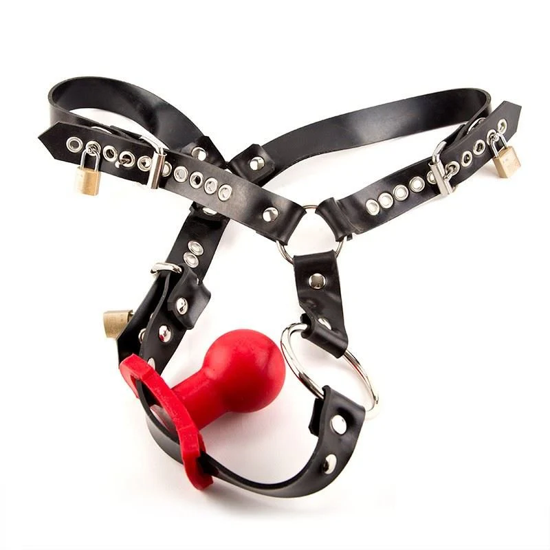 Locking Rubber Butt Plug Harness