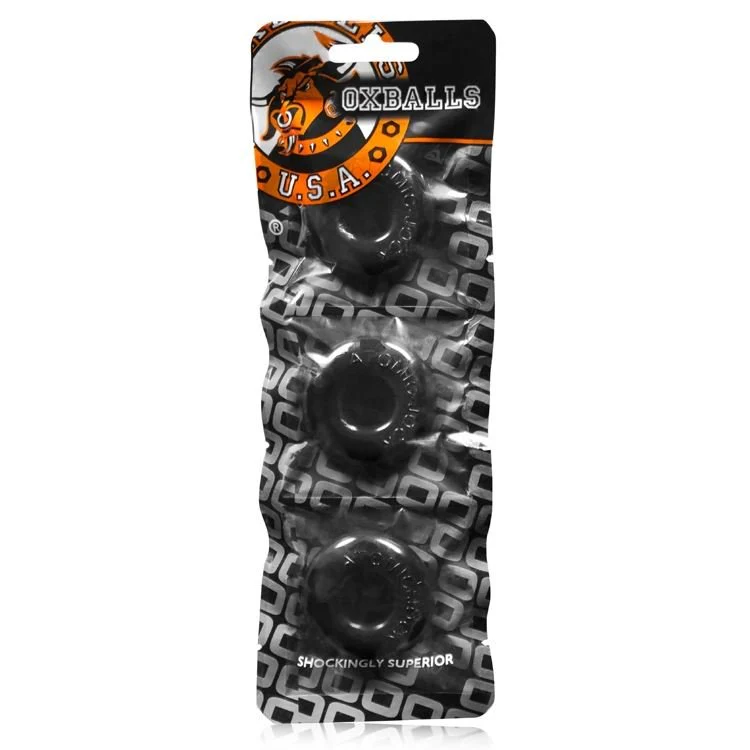 OXBALLS Ringer Cock Ring 3 Pack, Black - Image 3