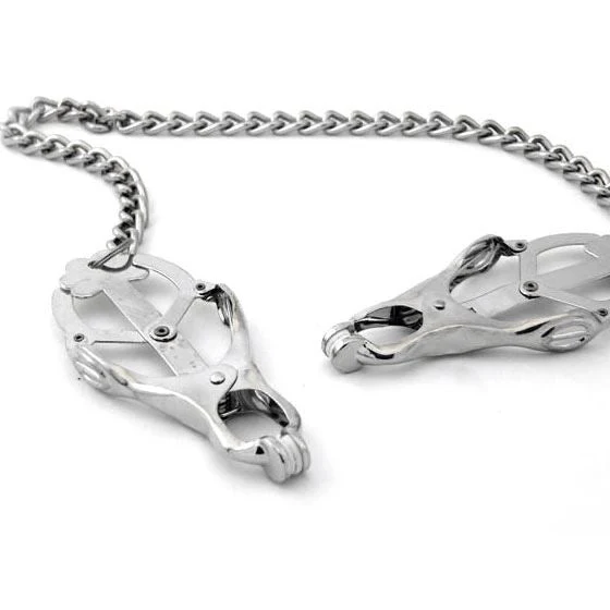 Clover Clamps and Chain-  Silver