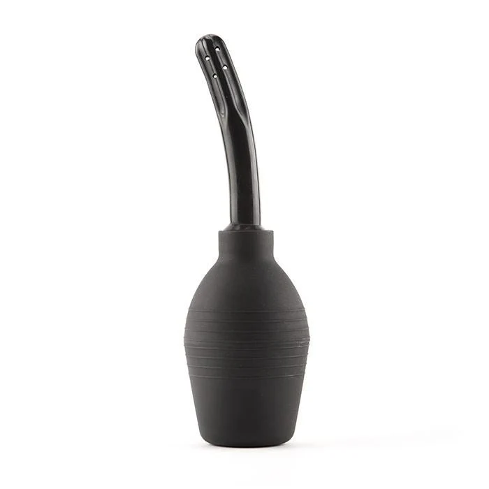 Large Anal Douche Bulb, Black Silicone, 310ml