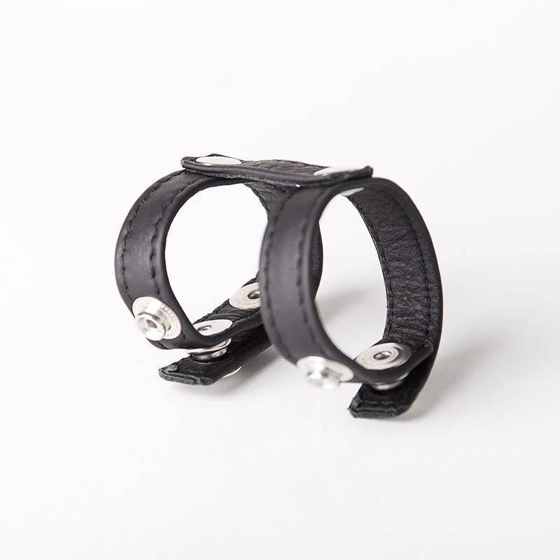 Leather Double Cock and Ball Strap - Image 3