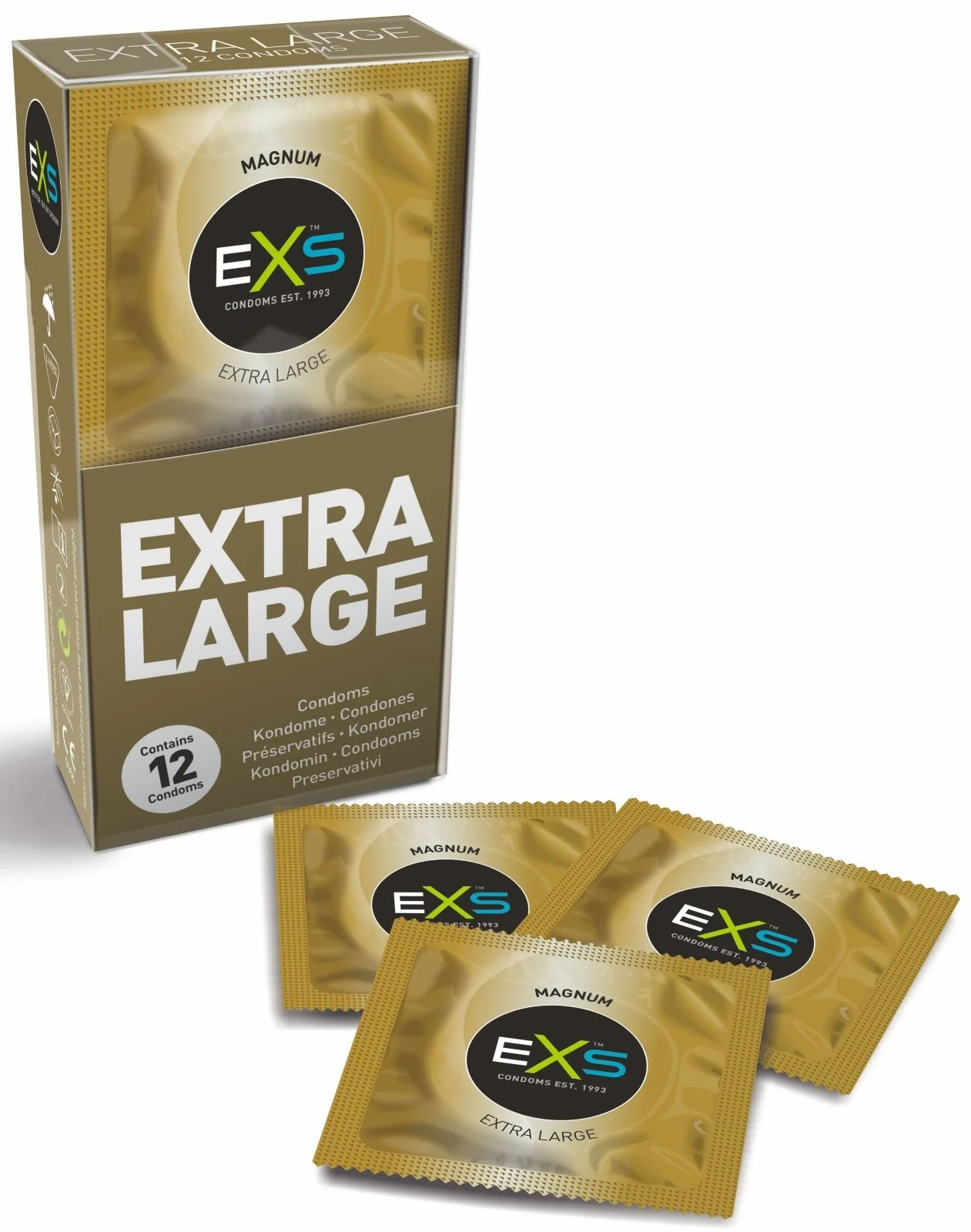 EXS Magnum Extra Large Condoms, 12 pack
