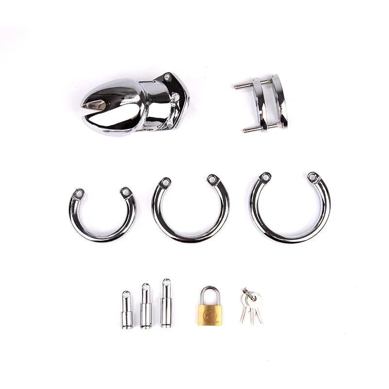 Small Metal Chastity, 3 Rings Set - Image 4