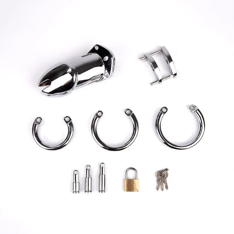 Large Metal Chastity, 3 Rings set - Image 4