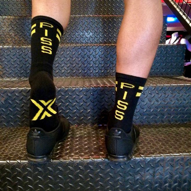 Boxer Skater Socks, PISS, Black/Yellow